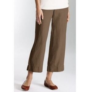 J. Jill Love Linen Wide Leg Pants Brown Womens Small